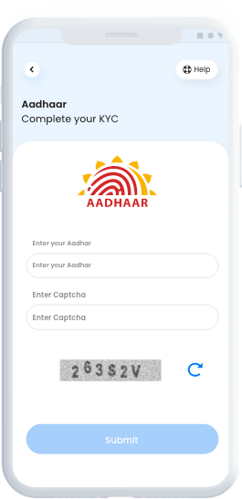 enter your aadhaar card detail for kyc verification